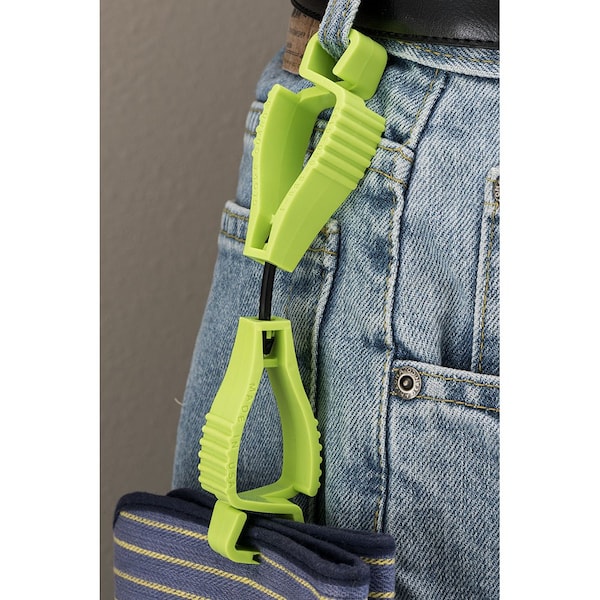 Glove Guard 1950 Dual Large End clip, Lime Green - 1950LG