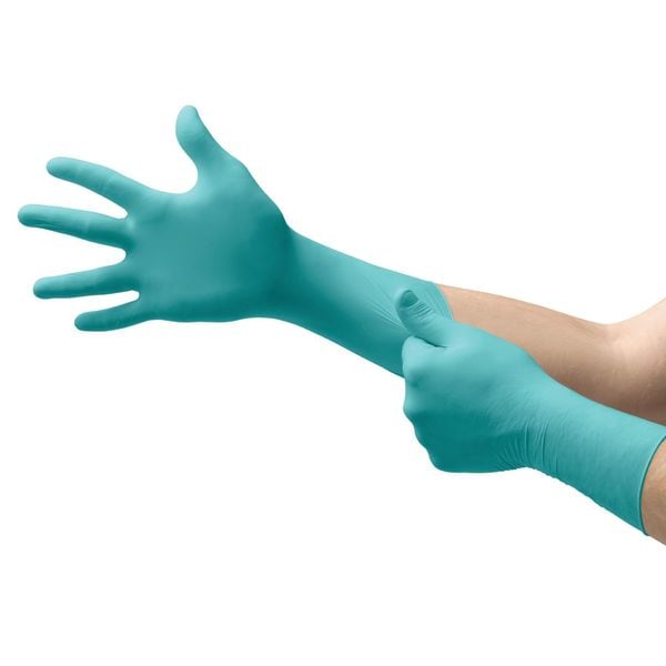 Ansell Sterile Cleanroom Gloves, 5 ISO Class, Nitrile, 12 in L, 5 mil, Green, XL, 200 PK - 93-700