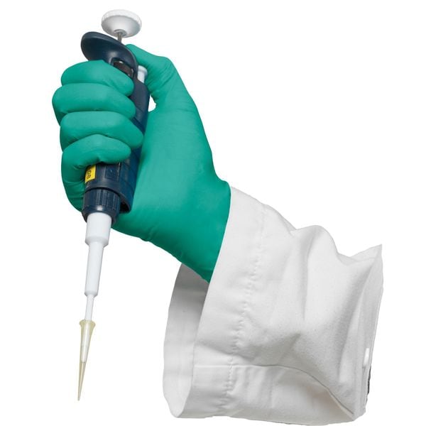 Ansell Sterile Cleanroom Gloves, 5 ISO Class, Nitrile, 12 in L, 5 mil, Green, XL, 200 PK - 93-700