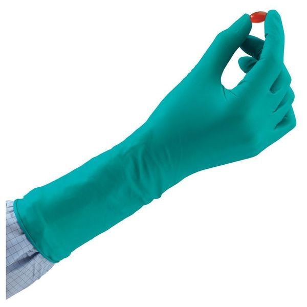 Ansell Sterile Cleanroom Gloves, 5 ISO Class, Nitrile, 12 in L, 5 mil, Green, XL, 200 PK - 93-700