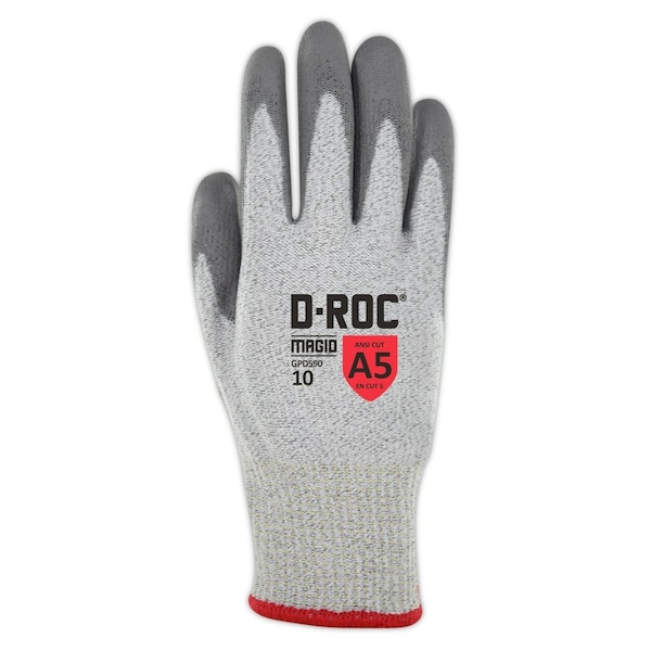 Magid DROC GPD590 ANSI Cut Level A5 Hyperon Blended Knit Gloves with Polyurethane Palm Coating - GPD590-12