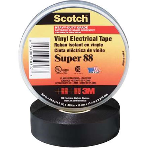 Cinta eléctrica negra de 0.75 pulgadas x 66 pies -10PK - DE3344915