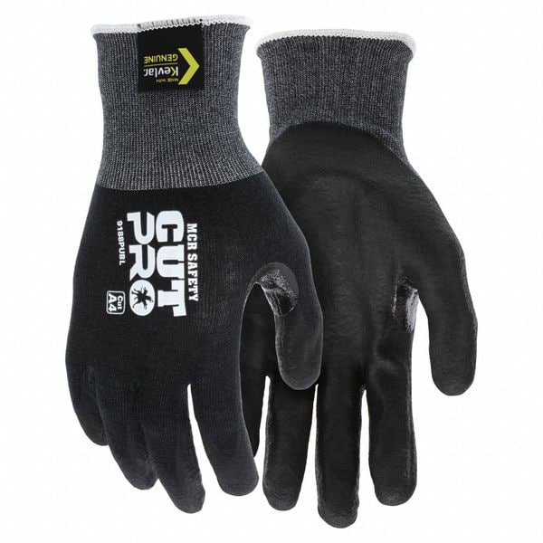 Mcr Safety Coated Gloves, Polyurethane, Smooth, Palm, 3 Abrasion Level, S (7) 1 PR - 9188PUBS