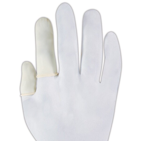 Magid Disposable Gloves, Latex, 4 mil Thickness, White, M, 144 PK - T9775-M