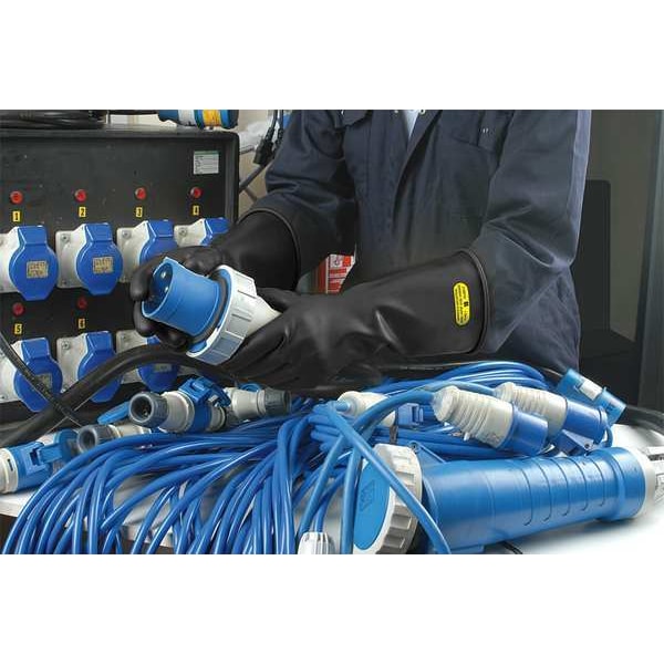 Ansell Hyflex Electrical Gloves, Class 0, Black, Sz 7, PR - CLASS 0 B 11
