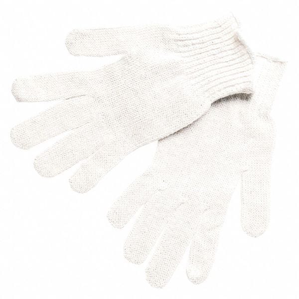 Mcr Safety Regular Weight Cotton Poly White, S, PK12 - 9500S
