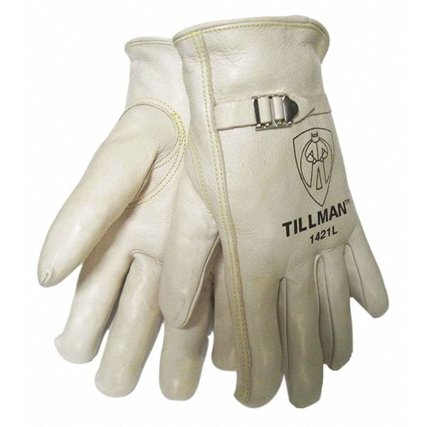 Tillman Leather Drivers Gloves, Leather Rolled, Keystone Thumb, Gunn Cut, Pearl, M 1 PR - 1421M