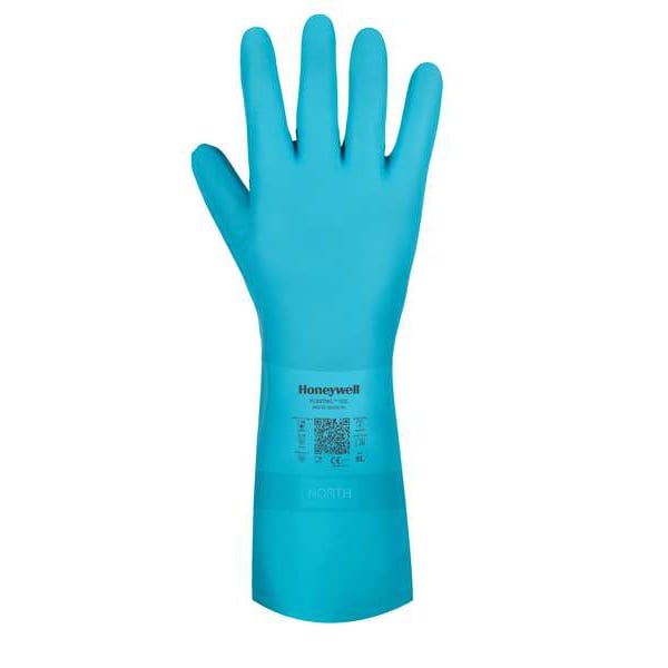Honeywell Flextril Chemical Resistant Gloves, Nitrile, 13 in L, 0.38 mm, Green, L, 1 PR - 32-3015E/9L