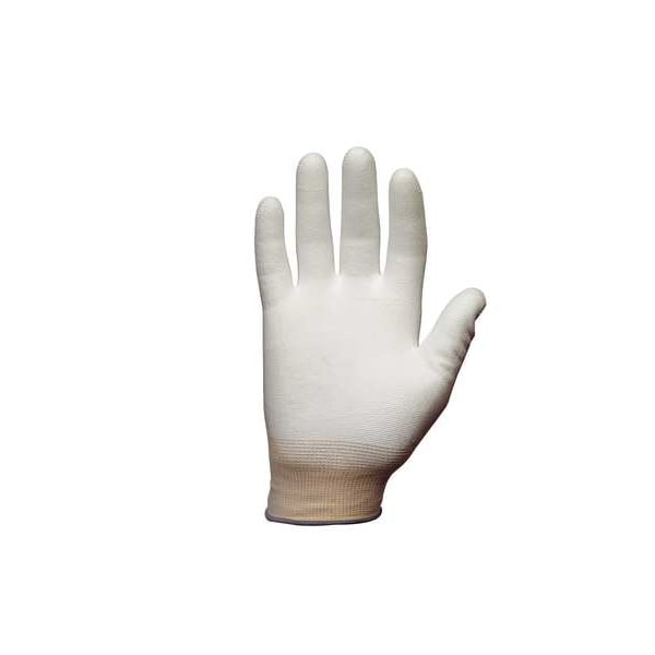 Showa Coated Gloves, Polyurethane, Smooth, Palm, 3 Abrasion Level, White, M (7) 1 PR - BO500W-M