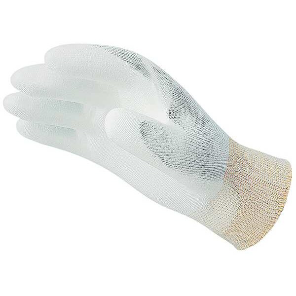 Showa Coated Gloves, Polyurethane, Smooth, Palm, 3 Abrasion Level, White, M (7) 1 PR - BO500W-M