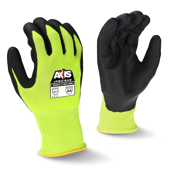 Radians Cut-Resistant Coated Gloves, Cut Level A4 , Foam Nitrile , L - RWG564L