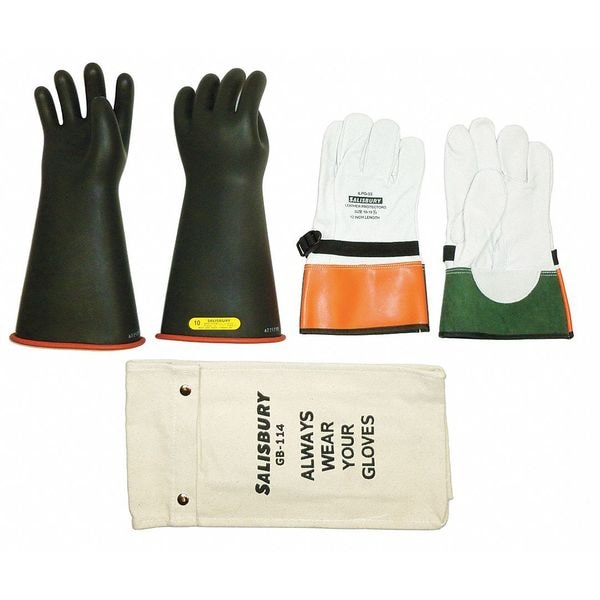 Salisbury Electrical Glove Kit, Size 10, 14 In. L, PR - GK214RB/10