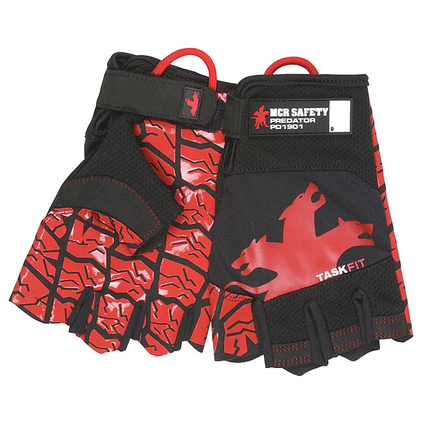 Mcr Safety PD1901 Mechanics Gloves, Synthetic Leather with Silicone Grip Palm, SpandexÂ® Back, S, Black - PD1901S