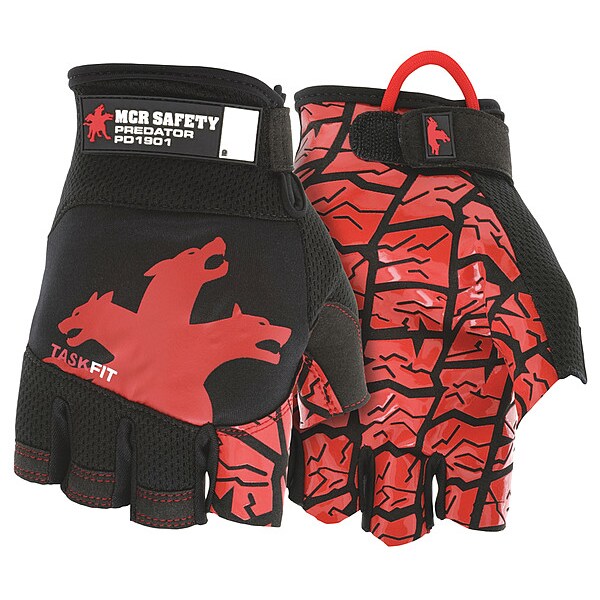 Mcr Safety PD1901 Mechanics Gloves, Synthetic Leather with Silicone Grip Palm, SpandexÂ® Back, S, Black - PD1901S