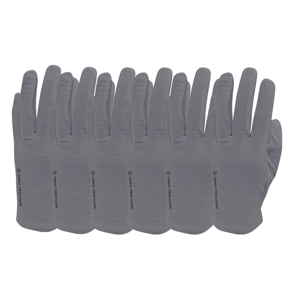 Zero Friction Hygi Anti-Microbial Men’s Glove, 6 Pair Pack, Grey - HYP10003
