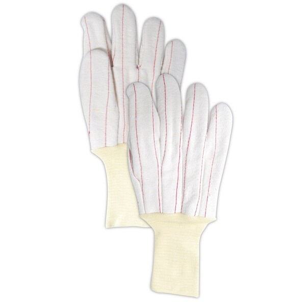 Magid Textile Gloves, Cotton, Knit Wrist Cuff Natural, Men's (Fits Large), 12 PK - KV398KW