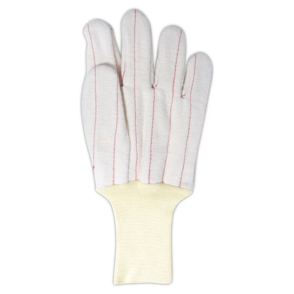 Magid Textile Gloves, Cotton, Knit Wrist Cuff Natural, Men's (Fits Large), 12 PK - KV398KW