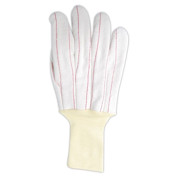 Magid Textile Gloves, Cotton, Knit Wrist Cuff Natural, Men's (Fits Large), 12 PK - KV398KW