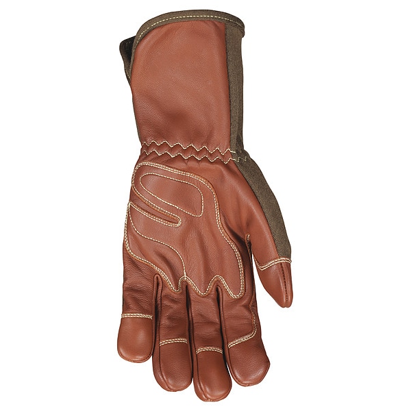 Mcr Safety Leather Drivers Gloves, Goatskin with Nomex(R) Back ( Double Palm ), Gauntlet, Wing Thumb, Gunn Cut - MU3624GFRXL
