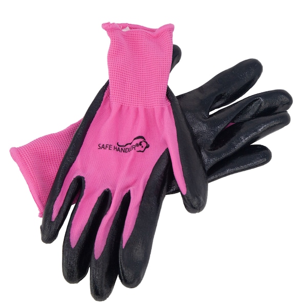 Safe Handler Nitrile Firm Grip Work Gloves, OSFM, Pink (12-Pack) - BLSH-ESRG-17P