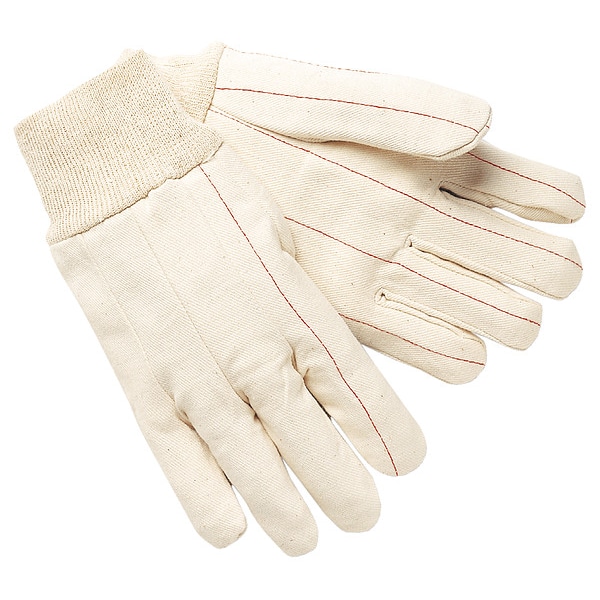 Mcr Safety Knit Gloves, Canvas, Cotton, Knit, Beige, Red, 12 PK - 9018CXL
