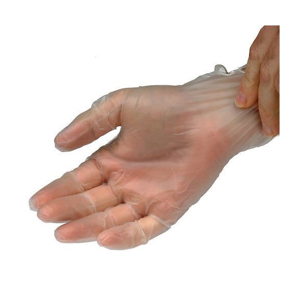 Safety Zone Disposable Gloves, 3.2 mil Palm, Vinyl, Powdered, XL, 100 PK, Clear - GVDR-XL-1