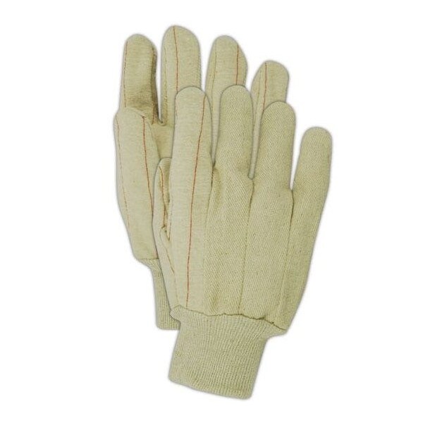 Magid Textile Gloves, Cotton, Knit Wrist Cuff Natural, Men's (Fits Large), 12 PK - 596K