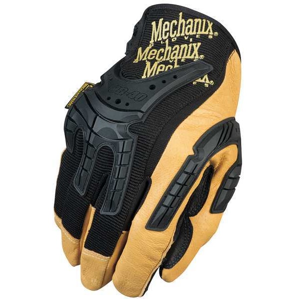 Mechanix Wear CG40-75 Mechanics Gloves, Genuine Leather Palm, SpandexÂ® Back, 10, Black/Brown - CG40-75-010