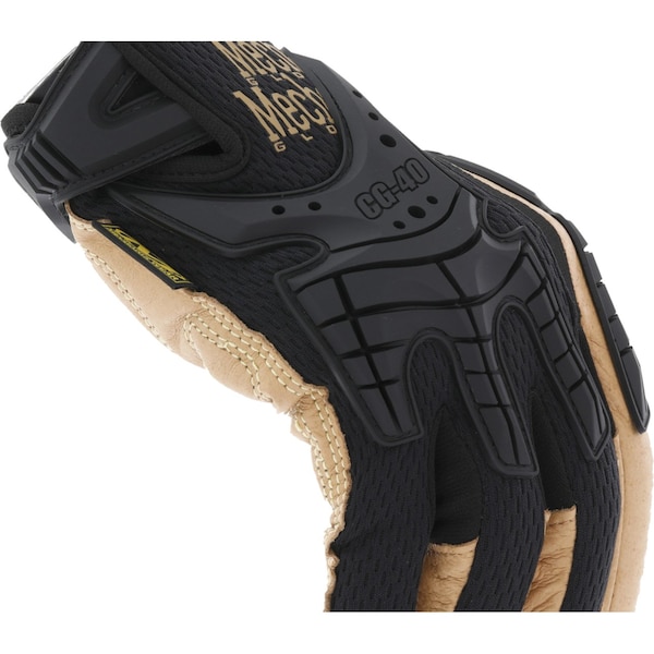 Mechanix Wear CG40-75 Mechanics Gloves, Genuine Leather Palm, SpandexÂ® Back, 10, Black/Brown - CG40-75-010