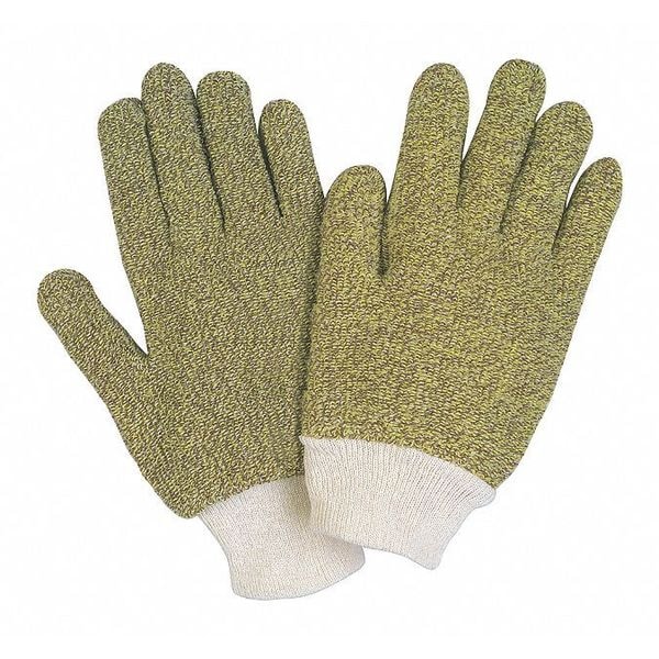 Mcr Safety Cut Pro(R) 9430K Reg Weight Terry Kevlar Brown Cotto, PK12, 500  Degrees F Max Temp., Knit Cuff - 9430KM