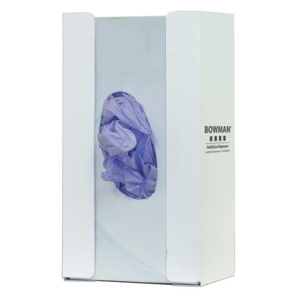 Bowman Dispensers Glove Box Dispenser, Powder-Coated Steel, Holds (1) Box , White , 10 in H x 5-5/8 in W x 3-7/8 in D - GB-001