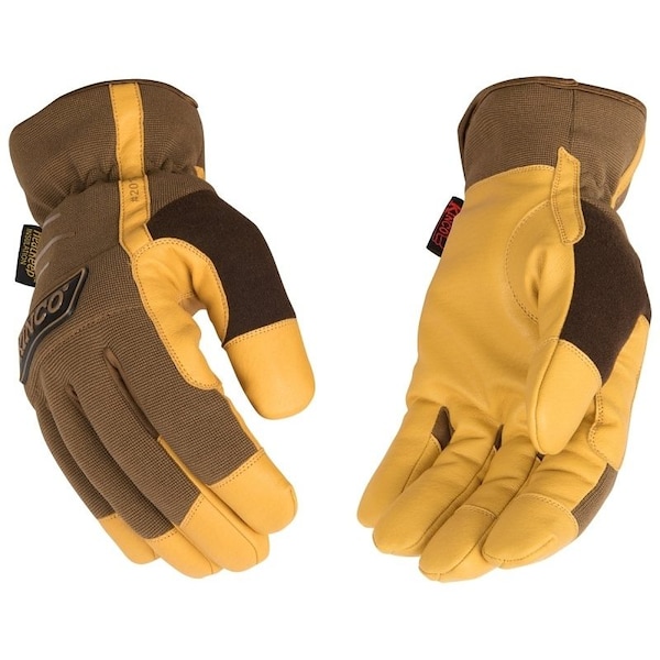 Kincopro Driver Gloves, Men's, L, EasyOn, Shirred Elastic Wrist Cuff, TPR Back, Brown - 2014HK-L