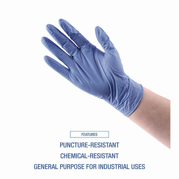 Boardwalk Disposable General-Purpose Nitrile Gloves, Small, Blue, 4 mil, 100PK - 380SBXA