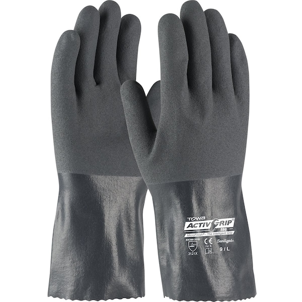 Pip Chemical Resistant Gloves, Polyester/Stainless Steel, 12 in L, M, 12 PK - 56-AG586/M