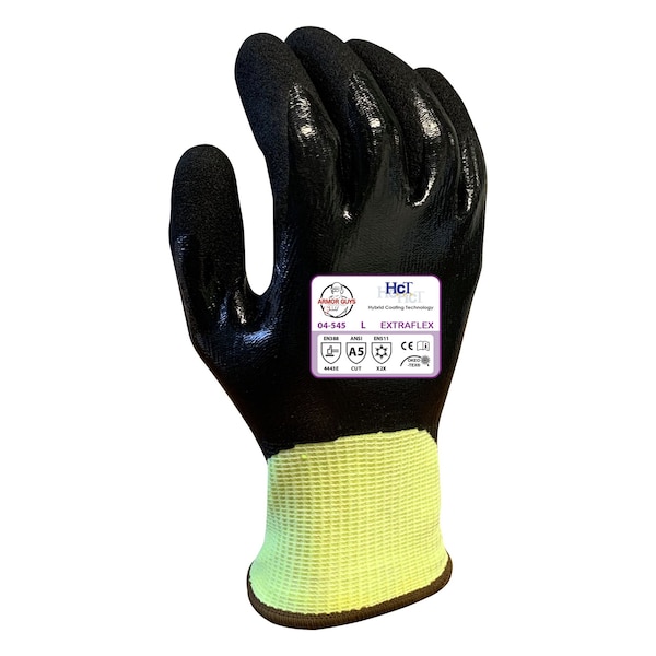 Armor Guys Cut Resistant Gloves, Cut Level A5 , HCT MicroFoam Nitrile Palm , L 12 PK - 04-545-L