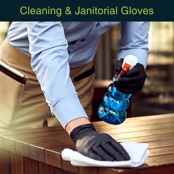 Fifthpulse Disposable Gloves, Vinyl, Powder-Free, M, 200 PK, Black - FMN100118
