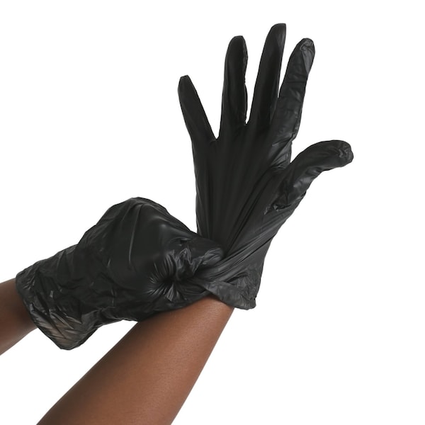 Fifthpulse Disposable Gloves, Vinyl, Powder-Free, M, 200 PK, Black - FMN100118