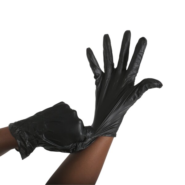 Fifthpulse Disposable Gloves, Vinyl, Powder-Free, M, 200 PK, Black - FMN100118