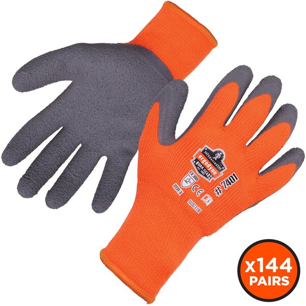 Ergodyne Orange Coated Lightweight Winter Work Gloves, XL, PK144 - 7401-CASE