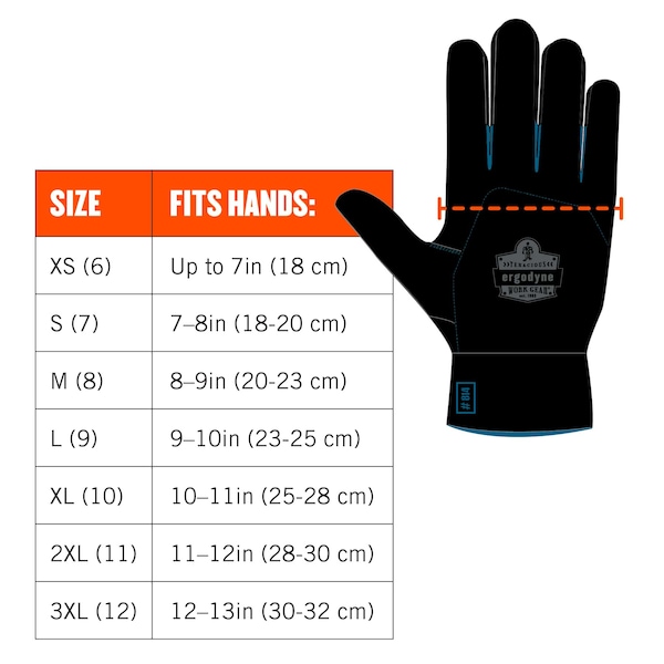 Ergodyne Orange Coated Lightweight Winter Work Gloves, XL, PK144 - 7401-CASE