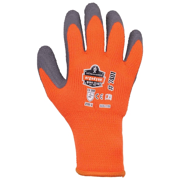 Ergodyne Orange Coated Lightweight Winter Work Gloves, XL, PK144 - 7401-CASE