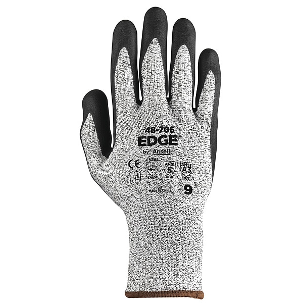 Edge Cut Resistant Gloves, Cut Level A3 , Foam Nitrile , Sandy , L 1 PR - 48-706VP