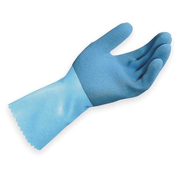 Mapa Chemical Resistant Gloves, Natural Rubber Latex, 12 in L, 45 mil, Blue, 6, 1 PR - LL-301