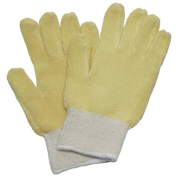 Condor Condor Heat Resistant Gloves, Cotton/Kevlar(R), 500  Degrees F Max Temp., Knit Cuff Yellow, L ( 9 ) - 2AK66