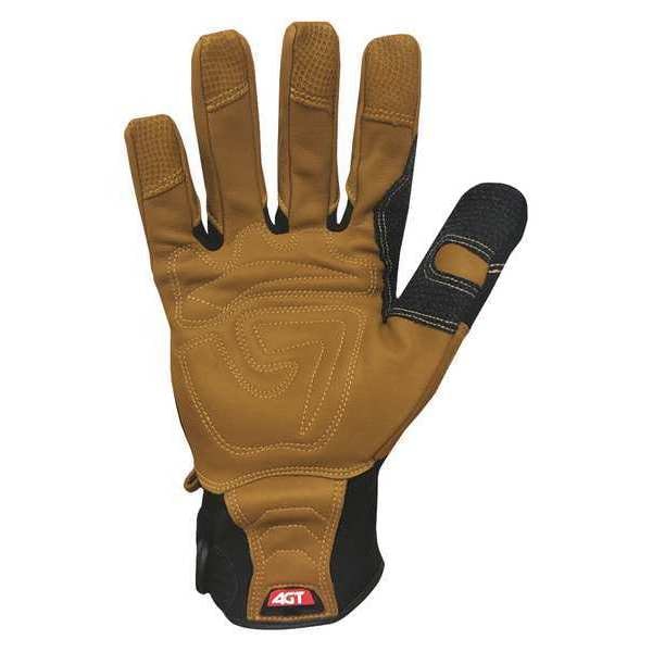 Ironclad Performance Wear Mechanics Gloves, Leather, Shirred Slip-On Cuff, Wing Thumb, Full Finger, Black/Tan, 3XL, 1 PR - RWG2-07-XXXL