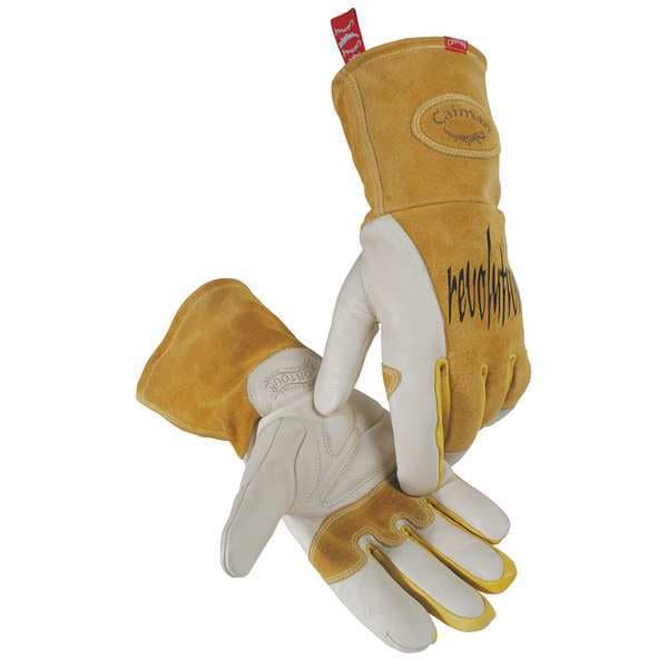 Caiman 1810 Welding Gloves, Gauntlet Cuff, Keystone Thumb, Premium Cowhide, XL, 1 PR - 1810-6