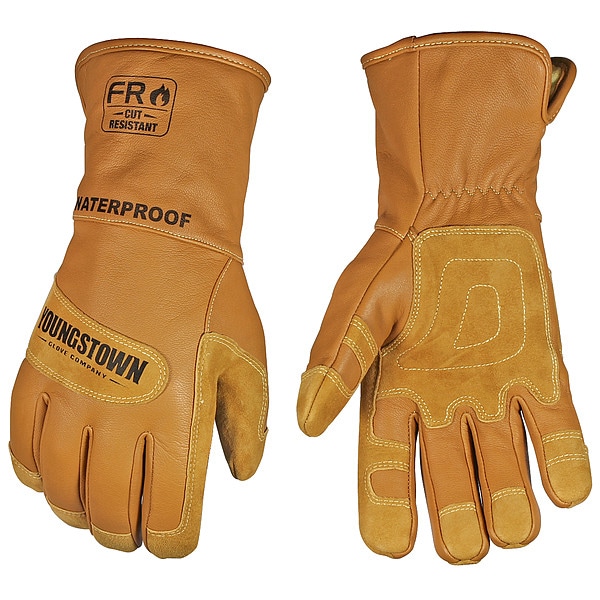 Youngstown Glove Co Winter Waterproof Gloves, Goatskin Leather Palm, DuPont Kevlar Lining, Tan - 11-3285-60-S