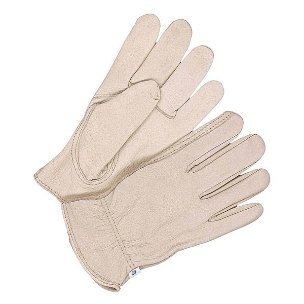 Bdg Leather Drivers Gloves, Shirred Slip-On Cuff, Keystone Thumb, Tan, XS, 1 PR - 20-1-376-8