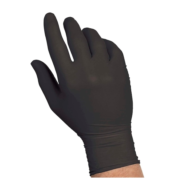 Examgards Disposable Gloves, Nitrile, Powder-Free, L, 1000 PK, Black - 304340283