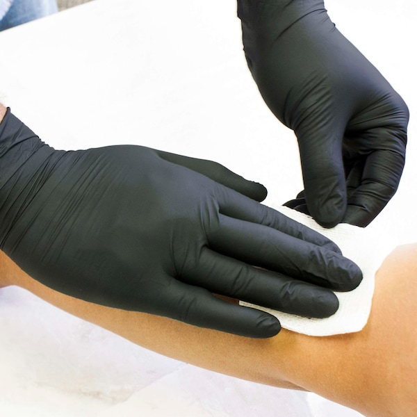 Examgards Disposable Gloves, Nitrile, Powder-Free, L, 1000 PK, Black - 304340283